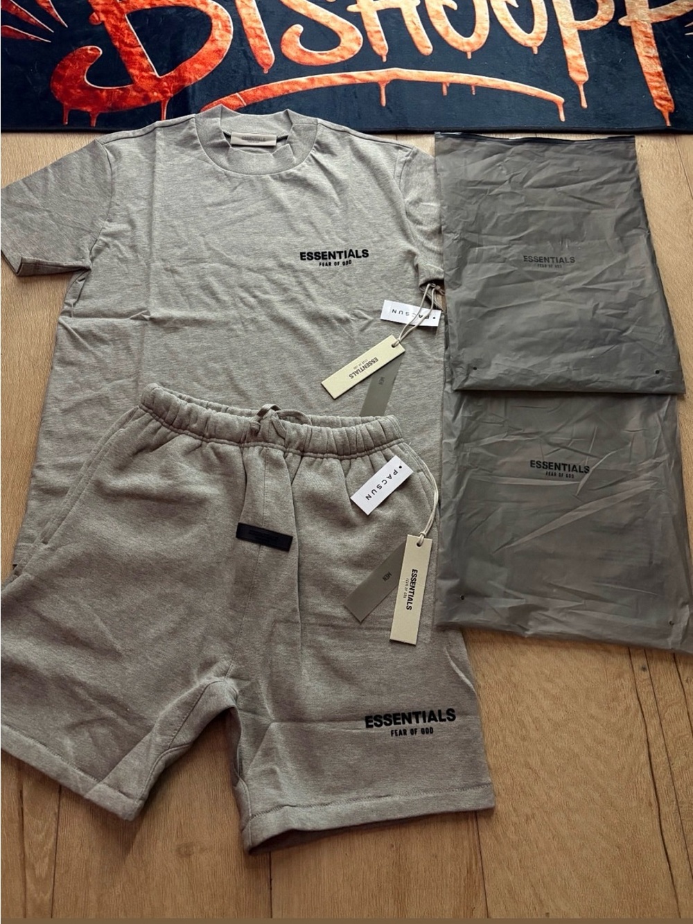 Essentials Men's Light Gray Logo Athletic Shorts